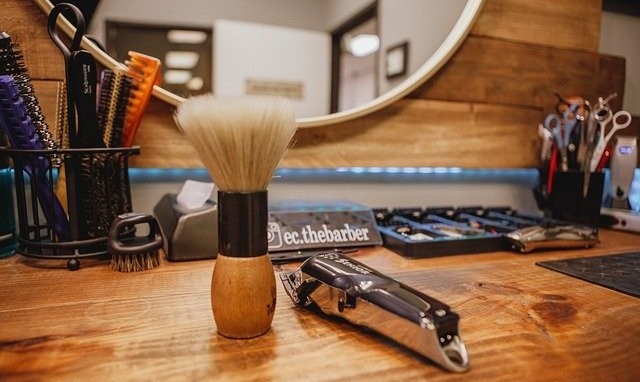 Barber clippers and brush